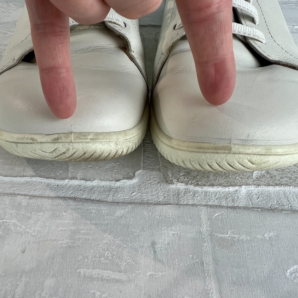 Keen KNX Leather Sneakers Womens 11 White Minimalist No Tie Lace Casual Neutral - Picture 10 of 14